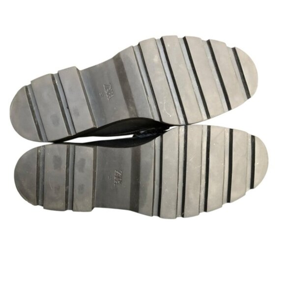 Zara Chunky Lug Sole Loafers Black Gold Bit EU 37 (US 6.5–7) - Picture 10 of 12